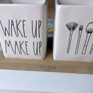 Rae Dunn WAKE UP - MAKE UP Brushes set of 2